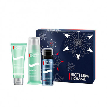 Biotherm Lote HOMME AQUAPOWER LOTE 3pz Crema Hidratante AQUAPOWER 75ML + Espuma de Afeitado Pieles Sensibles 50ml + Gel de Ducha AQUAPOWER 75ml