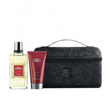 Guerlain Lote HABIT ROUGE Eau de toilette Vaporizador 100 ml + Gel de ducha 75 ml + Neceser