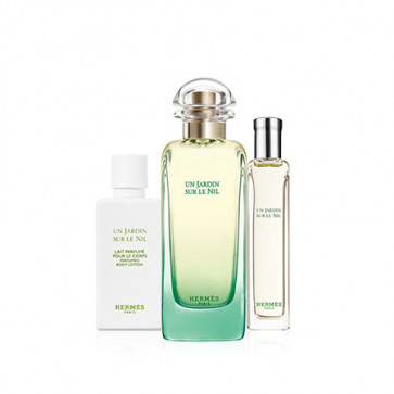 Hermès Lote UN JARDIN SUR LE NIL Eau de toilette Vaporizador 100 ml + Loción corporal 40 ml + Vaporizador de bolsillo 15 ml