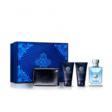 Versace Lote VERSACE POUR HOMME Eau de toilette Vaporizador 100 ml + Gel baño 50 ml + After shave 50 ml + Cartera